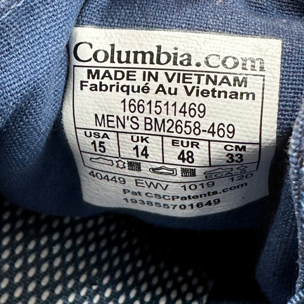 Columbia PFG Navy Blue Floral Boat Shoes Omni-Shield Fishing Sneakers Mens 15